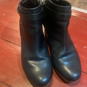 Dr Scholls black wedge booties 9